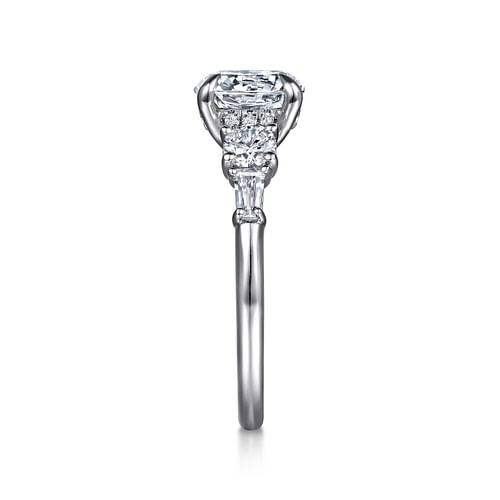 14K White Gold Gabriel & Co Diamond Engagement Ring Mounting