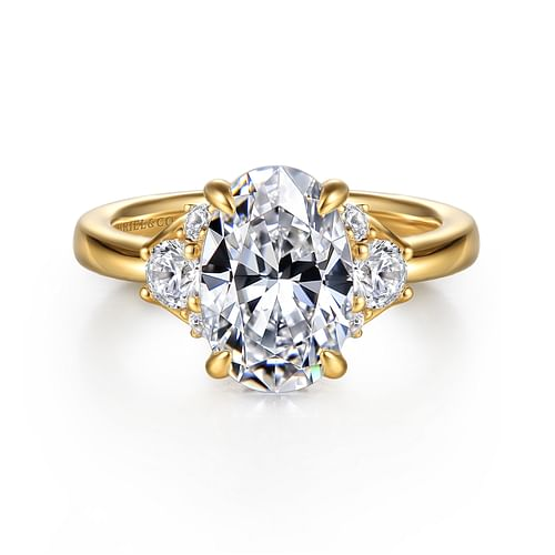14K Yellow Gold Gabriel & Co Diamond Engagement Ring Mounting