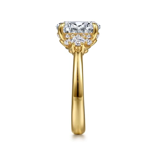 14K Yellow Gold Gabriel & Co Diamond Engagement Ring Mounting