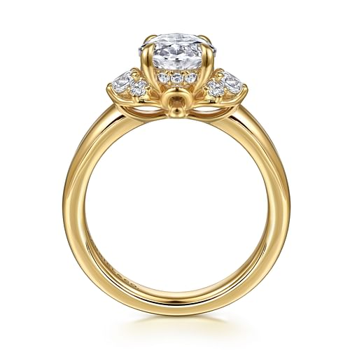14K Yellow Gold Gabriel & Co Diamond Engagement Ring Mounting
