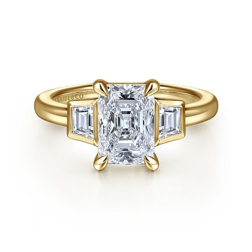 14K Yellow Gold Gabriel & Co Diamond Engagement Ring Mounting