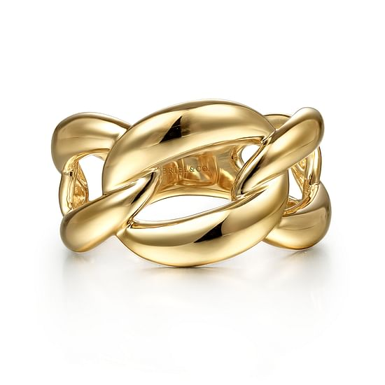 14K Chain Link Gold Fashion Ring