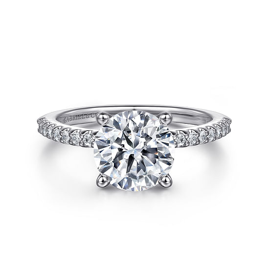 14K White Gold Classic Gabriel & Co Diamond Ring Mounting