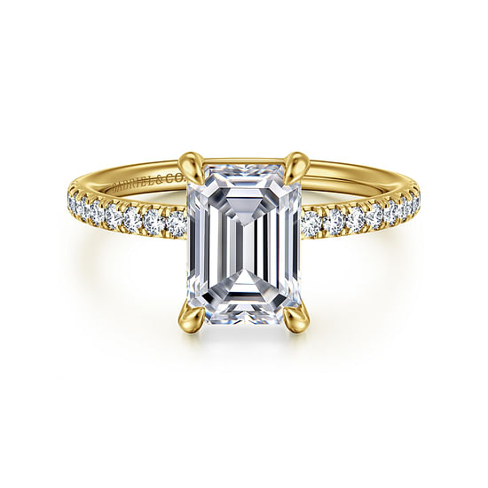 14K Yellow Gold Classic Diamond Engagement Ring Mounting