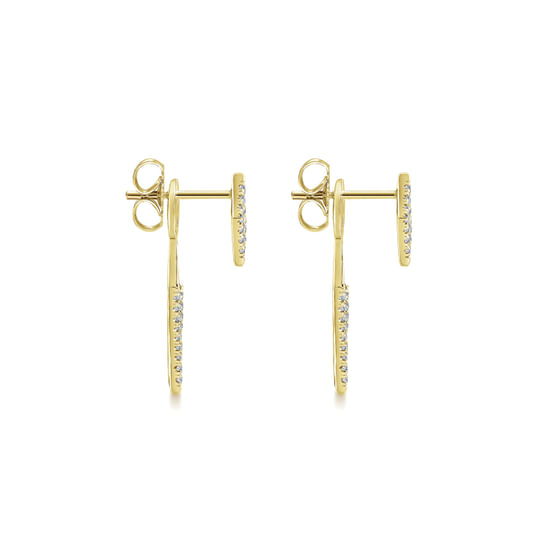 14K Yellow Gold Peek A Boo Kite Diamond Earrings