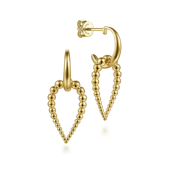 14K Yellow Gold Bujukan Drop Earrings