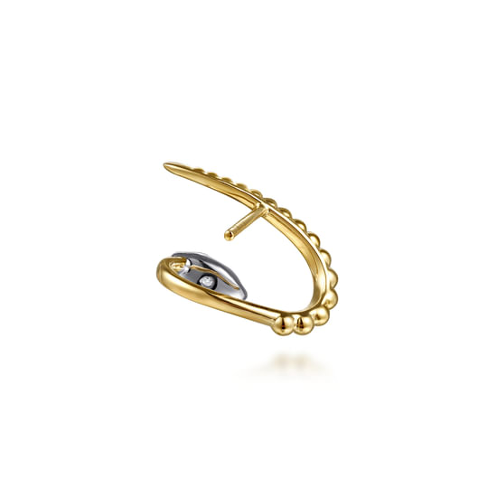 14K White & Yellow Gold Bujukan Diamond Stud Earrings