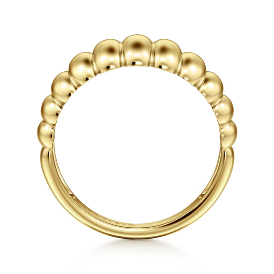 14K Yellow Gold Graduating Dome Stations Ring