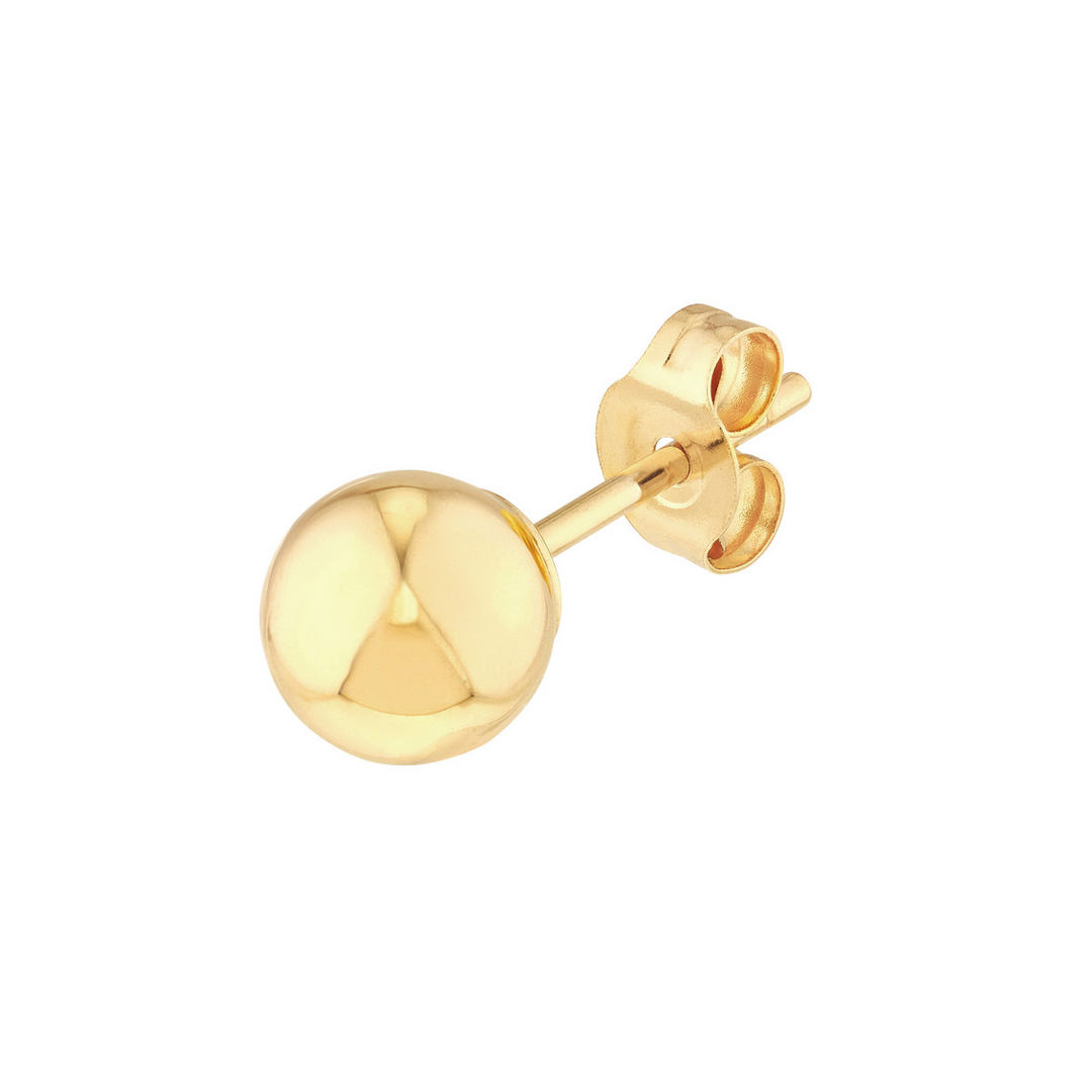 14K Yellow Gold 5mm Hollow Ball Stud Earrings