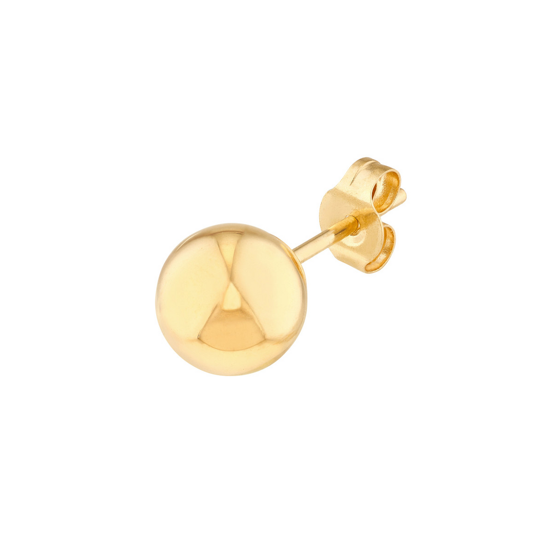 14K Yellow Gold 6mm Hollow Ball Stud Earrings