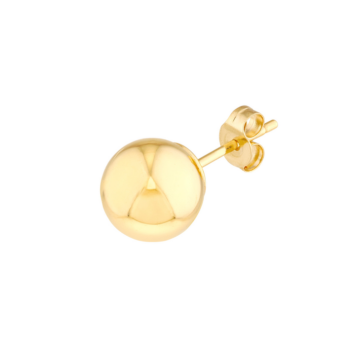 14K Yellow Gold 7mm Hollow Ball Stud Earrings