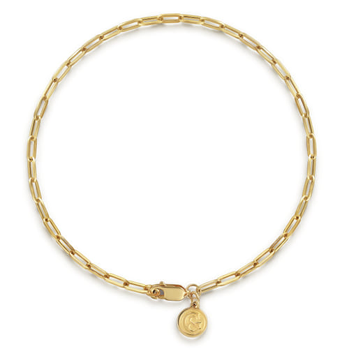 7" 14K Yellow Gold 2.3mm Paperclip Chain Bracelet