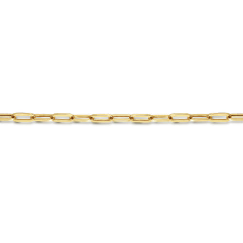 7" 14K Yellow Gold 2.3mm Paperclip Chain Bracelet