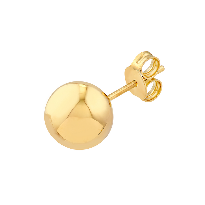 14K Yellow Gold 10mm Hollow Ball Stud Earrings