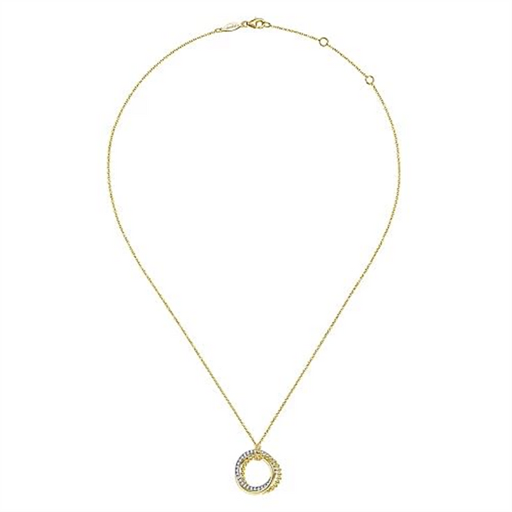 14K Two-Tone Gold 0.25 ctw Round cut Gabriel & Co. Diamond Necklace