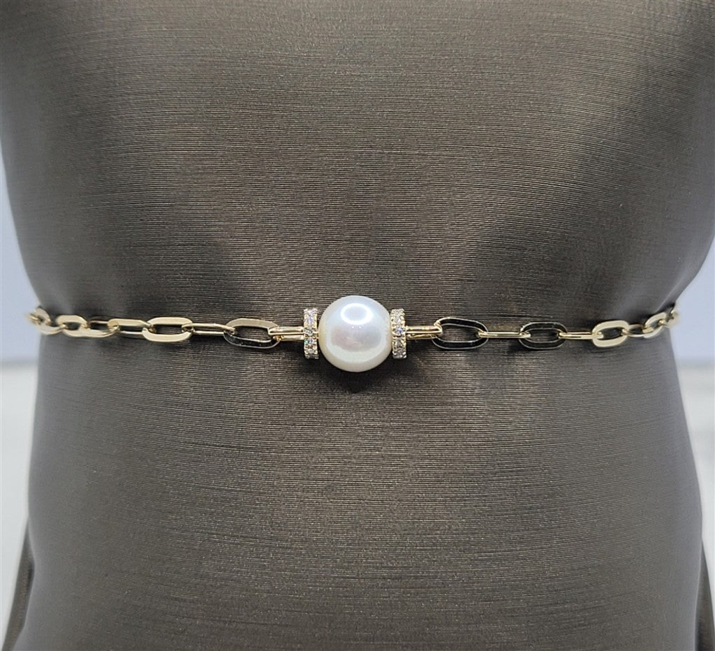 14K Yellow Gold Bracelet Pearl Jewelry