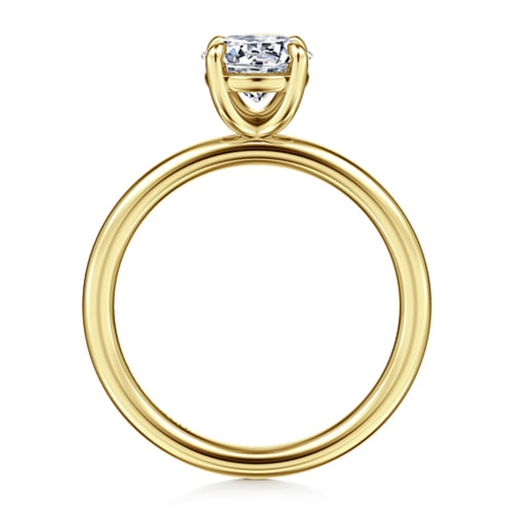 14k Yellow Gold "Gabriel & Co." Classic 1.00ct Round Solitiare Engagement Ring