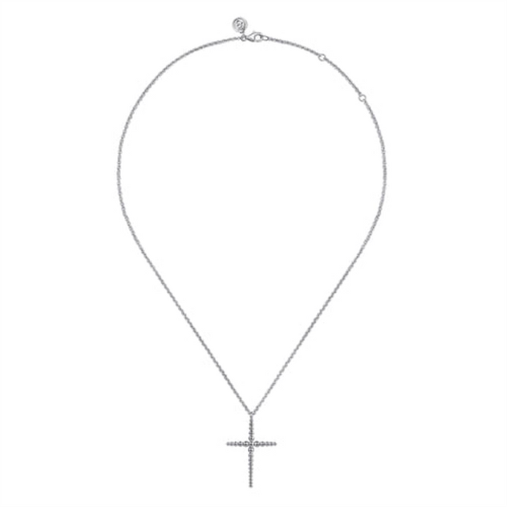 Sterling Silver Beaded Cross Necklace