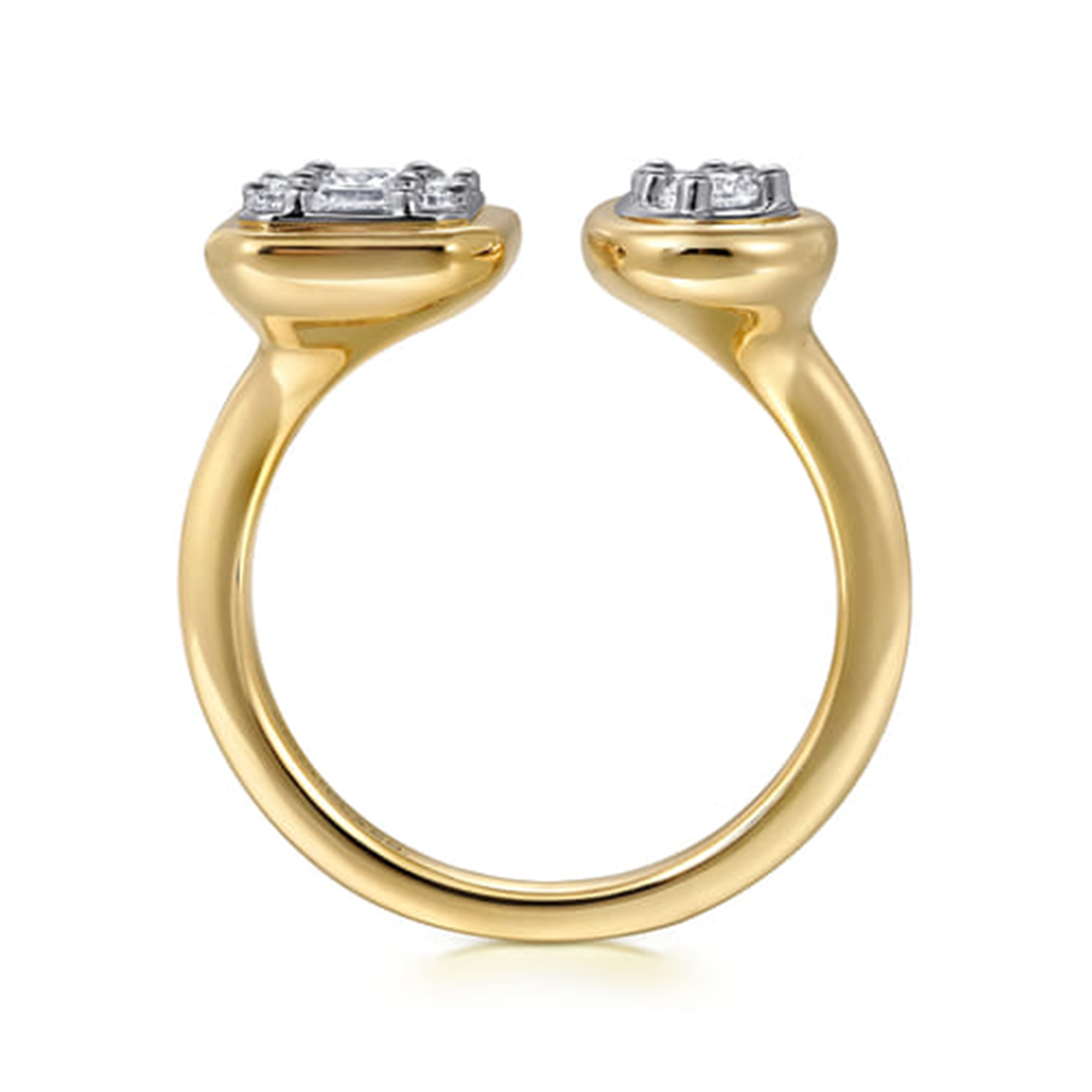 14K White And Yellow Gold .45 Twt Diamond Stackable Open Ring