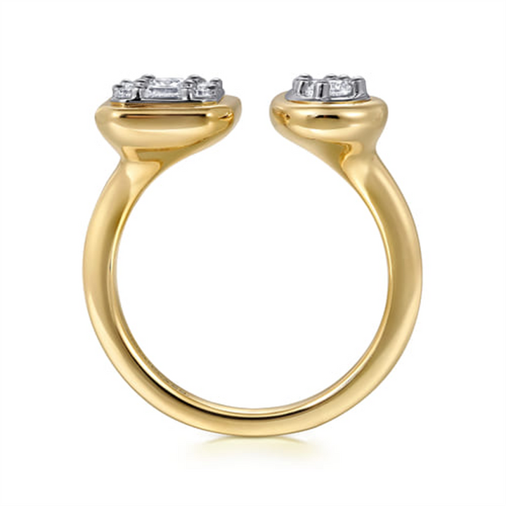 14K White And Yellow Gold .45 Twt Diamond Stackable Open Ring