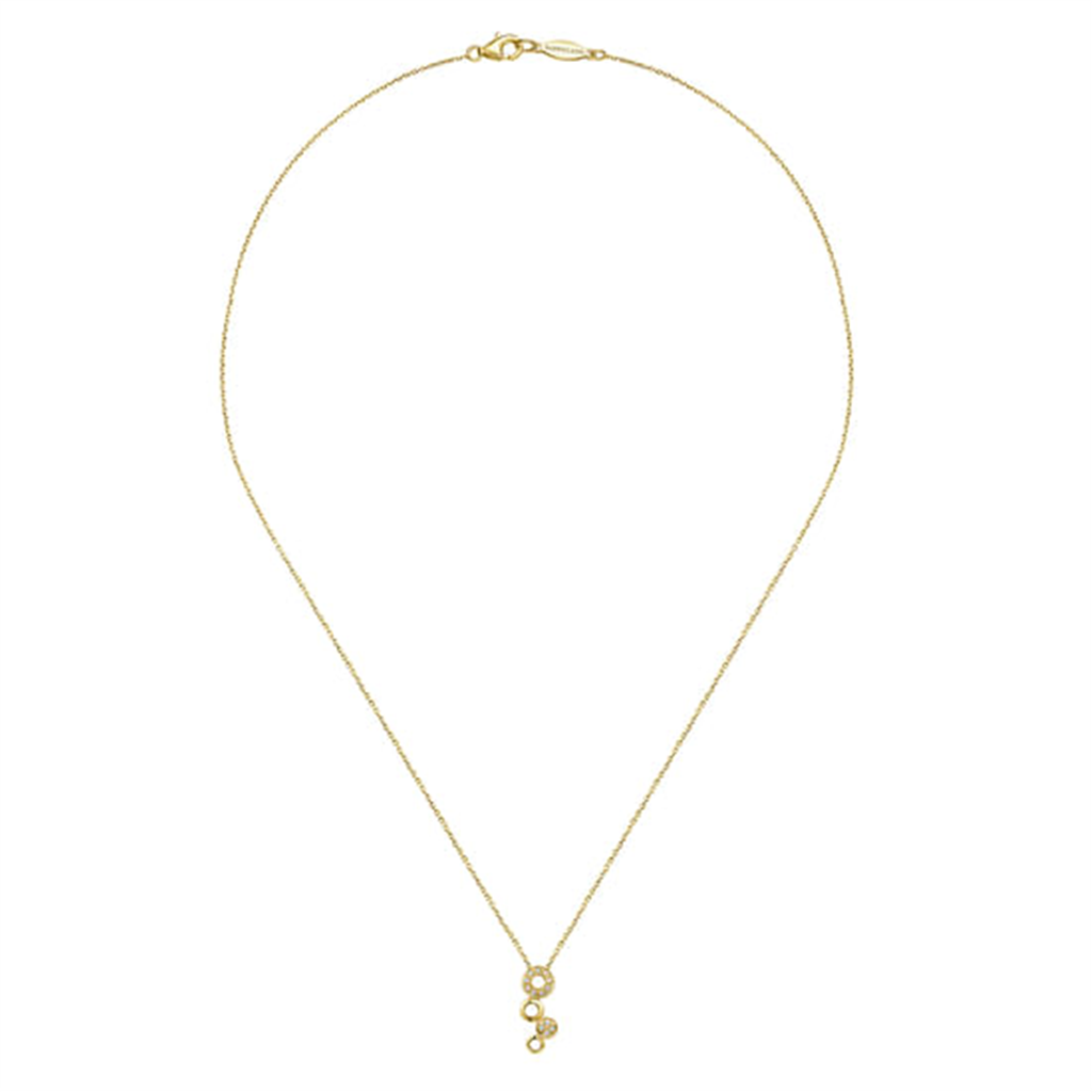 18" 14K Yellow Gold Stacking Circle Fashion Necklace