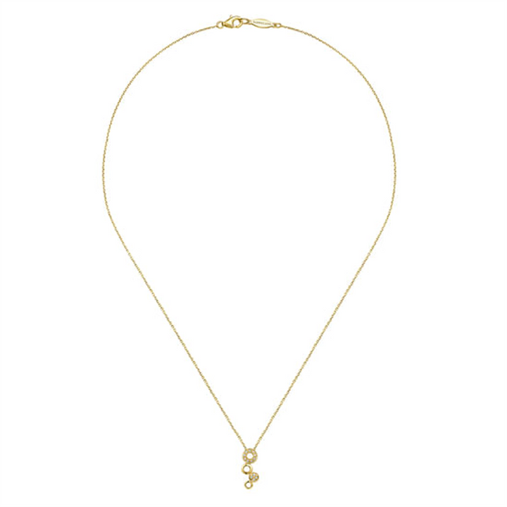 18" 14K Yellow Gold Stacking Circle Fashion Necklace