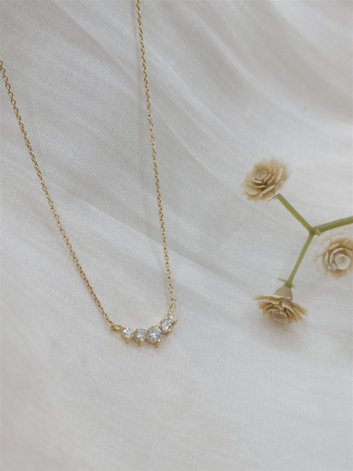 14K Yellow Gold 0.33 ctw Round Cut Lab Grown Diamond Necklace