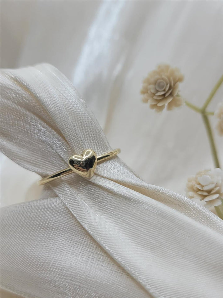 14K Yellow Gold Heart Gold Fashion Ring