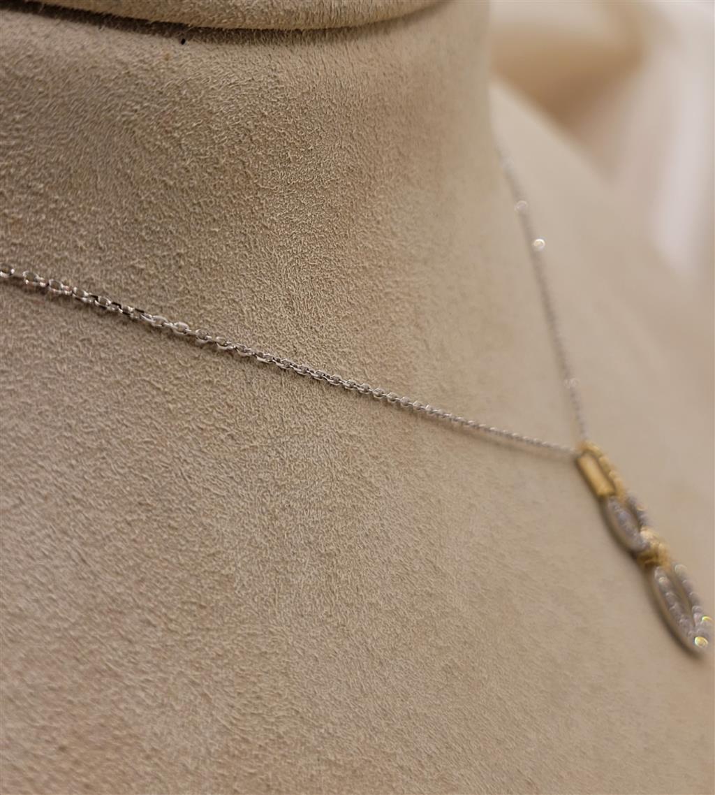 14K Two-Tone Gold Diamond Fashion Necklace