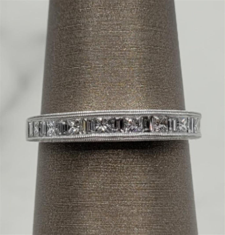 14K White Gold Channel Diamond Mounting Ring
