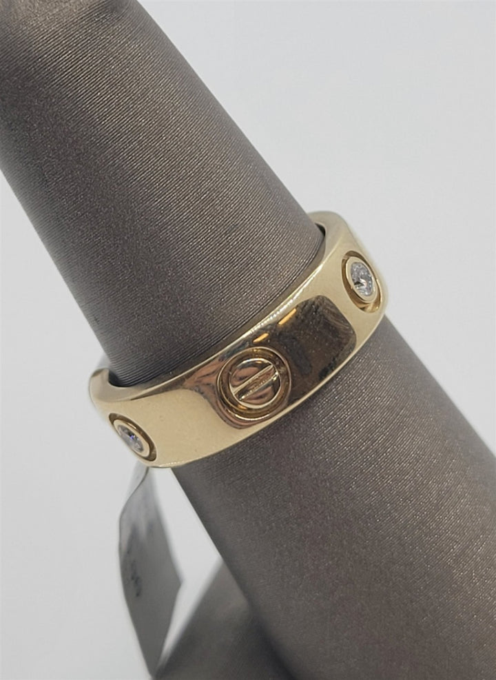 14K Yellow Gold Diamond Stations Fashion Ring