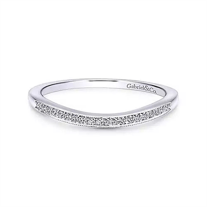 14K White Gold  Gabriel & Co Diamond Wedding Ring