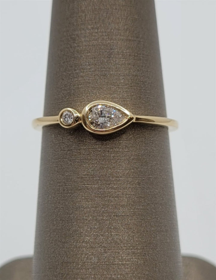 14K Yellow Gold Toi Et Moi Fashion Ring