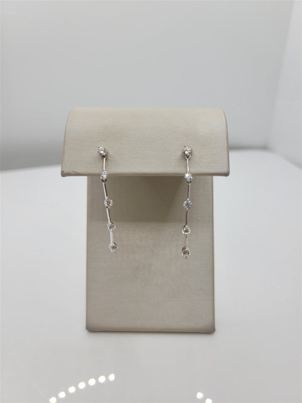 Sterling Silver Swarovski Crystal Station Dangle Earrings