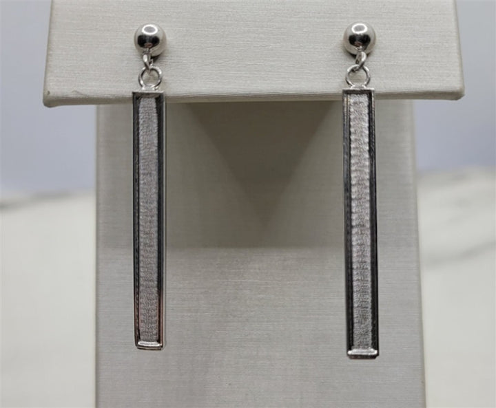 Sterling Silver Bar Drop Earrings