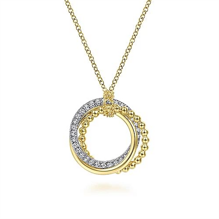 14K Two-Tone Gold 0.25 ctw Round cut Gabriel & Co. Diamond Necklace
