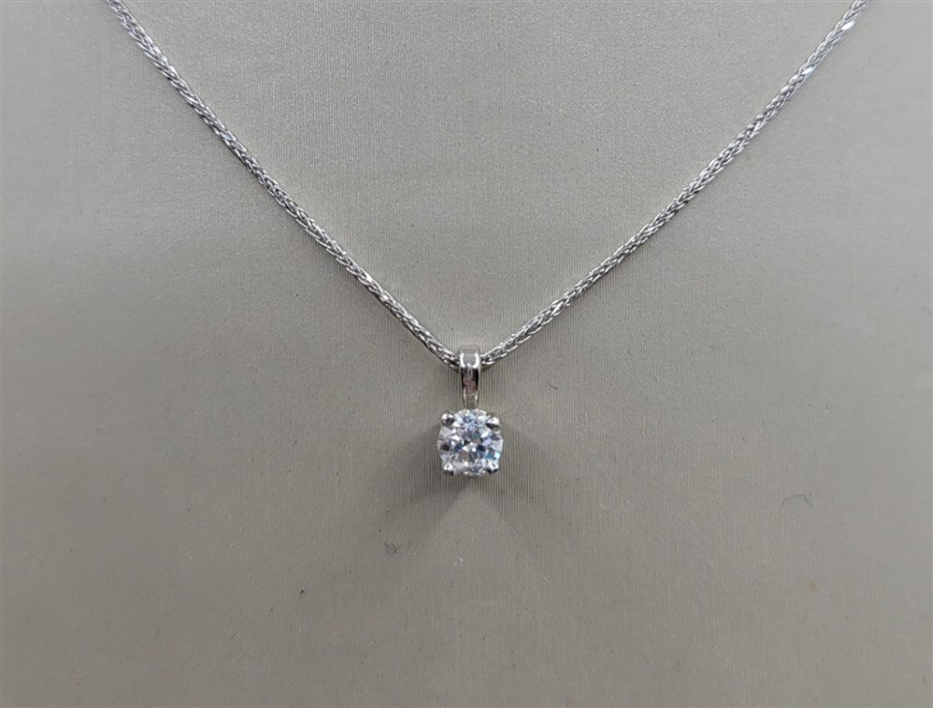 14K White Gold 0.25 ctw Round cut Lance & Co Diamond Necklace