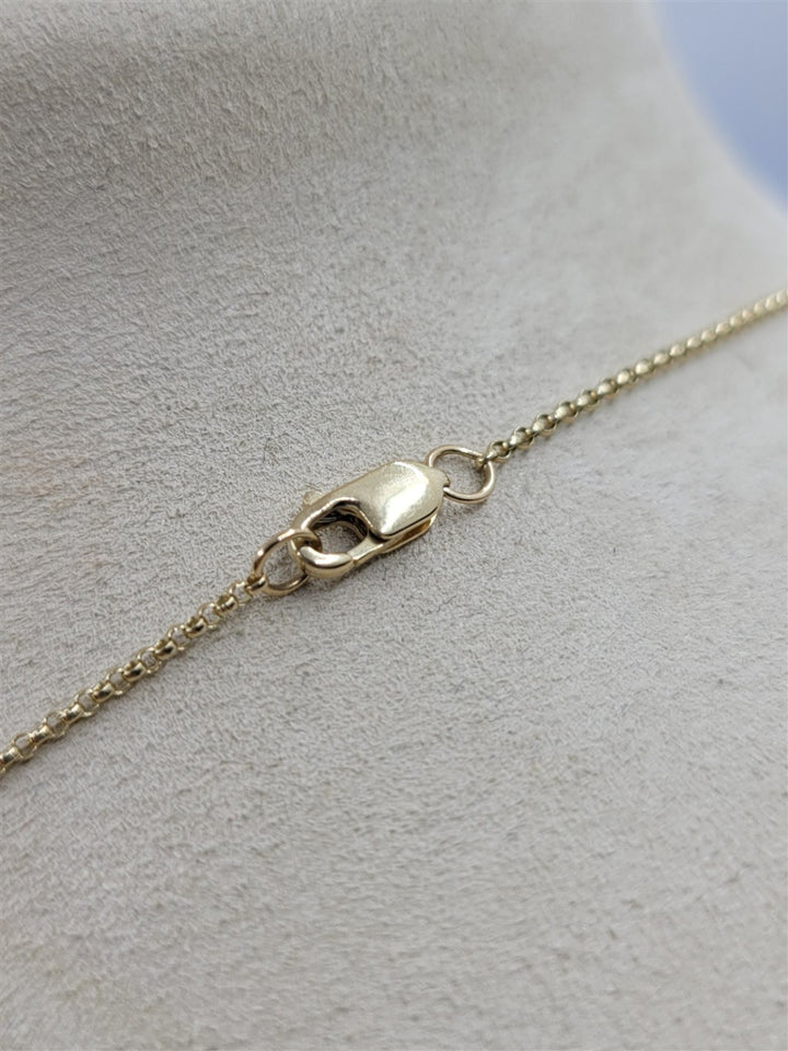 14K Two-Tone Gold Diamond Dangle Circle Necklace