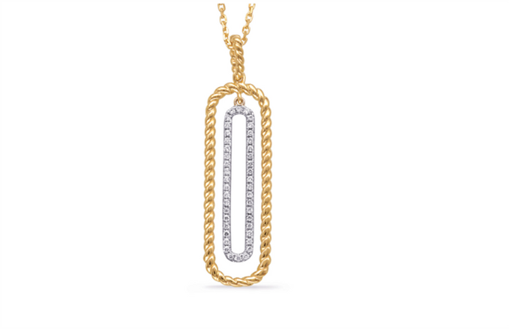 14K Two-Tone Gold 0.20 ctw Round cut S. Kashi Diamond Necklace