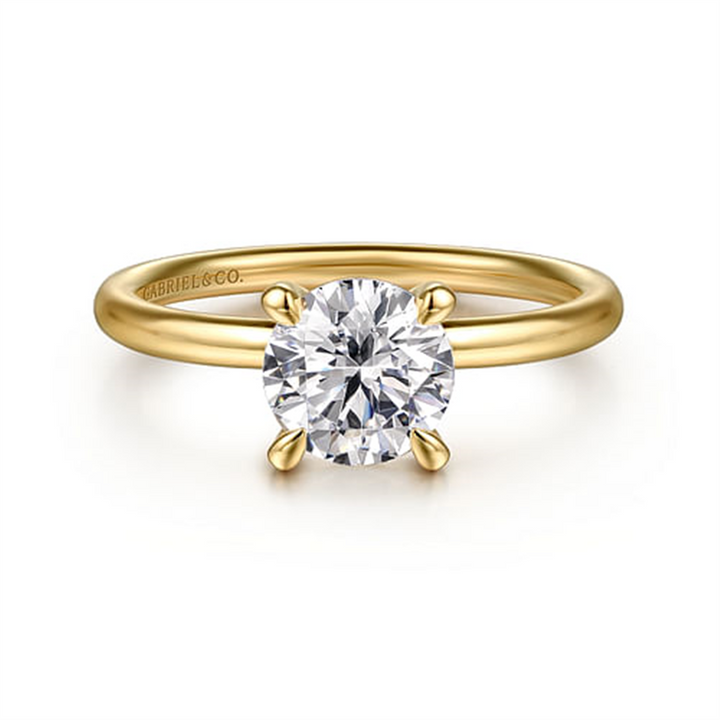 14k Yellow Gold "Gabriel & Co." Classic 1.00ct Round Solitiare Engagement Ring