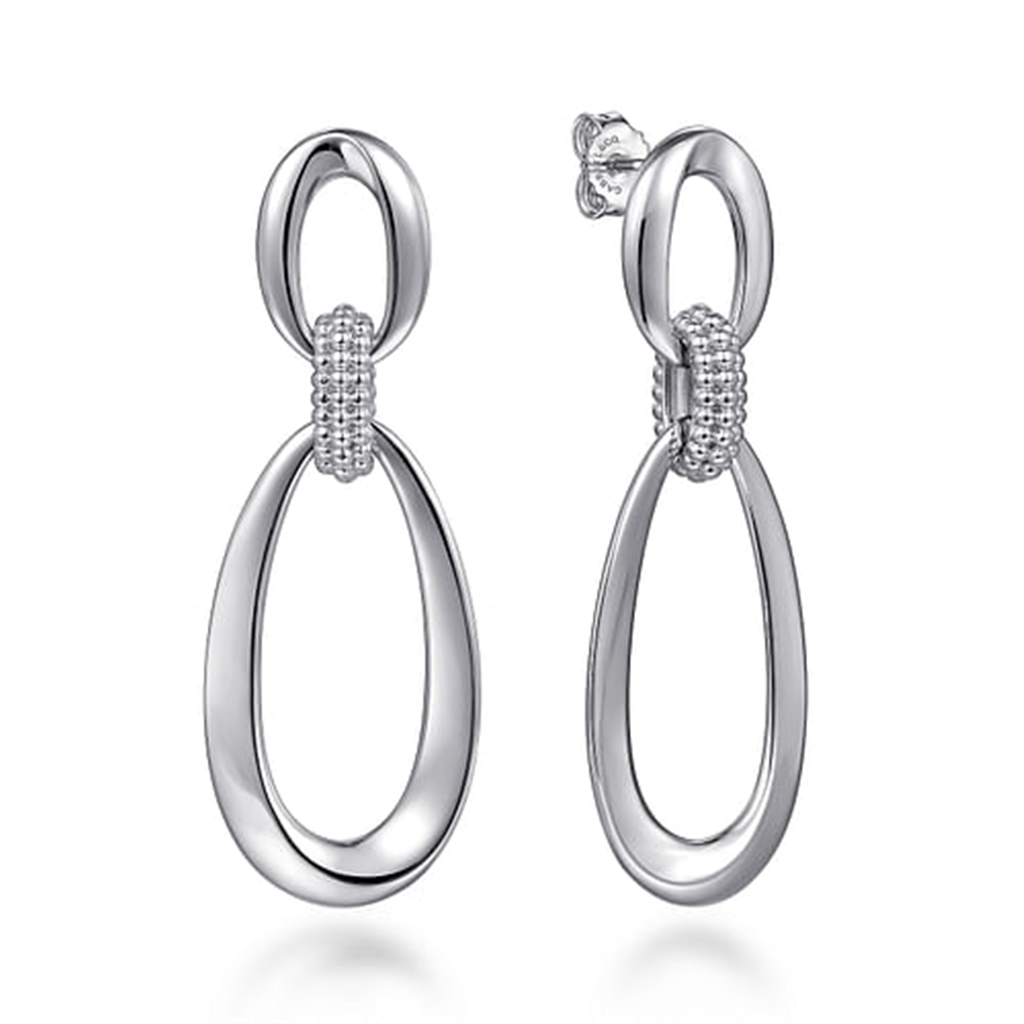 Sterling Silver Drop Stud Earrings