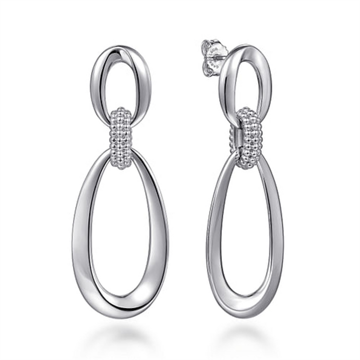 Sterling Silver Drop Stud Earrings