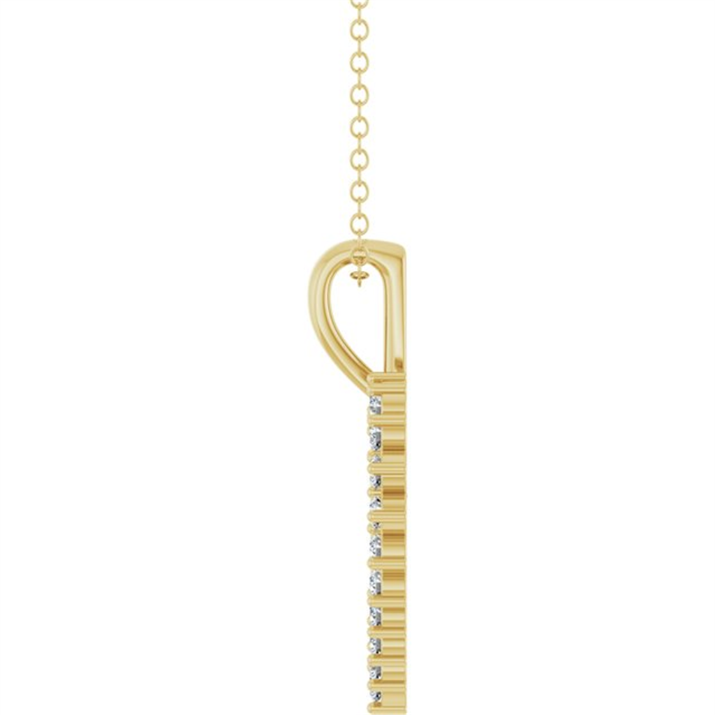 18" 14K Yellow Gold Open Heart Diamond Necklace