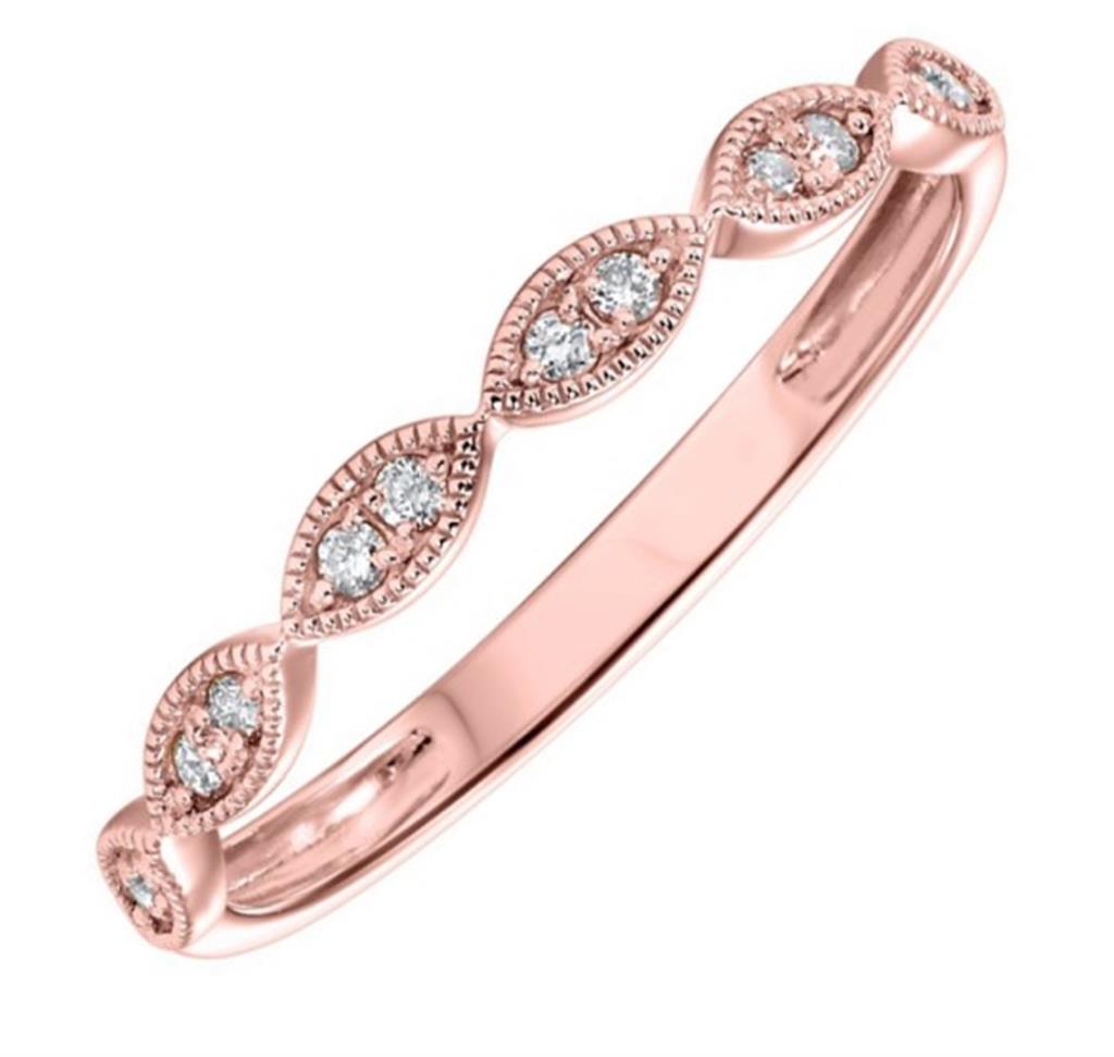 10K Rose Gold Stackable Diamond Fashion Ring