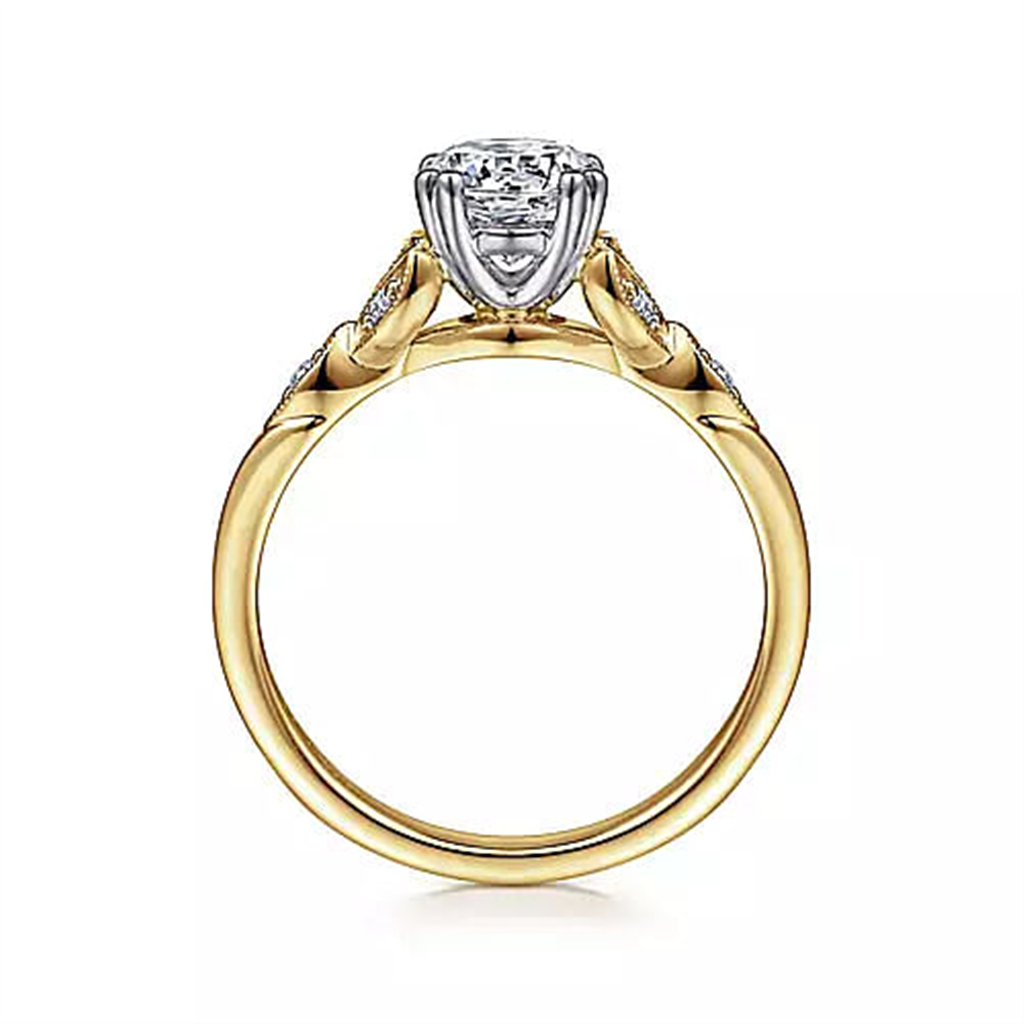 14K Two-Tone Gold "Gabriel & Co" Diamond Mounting Ring