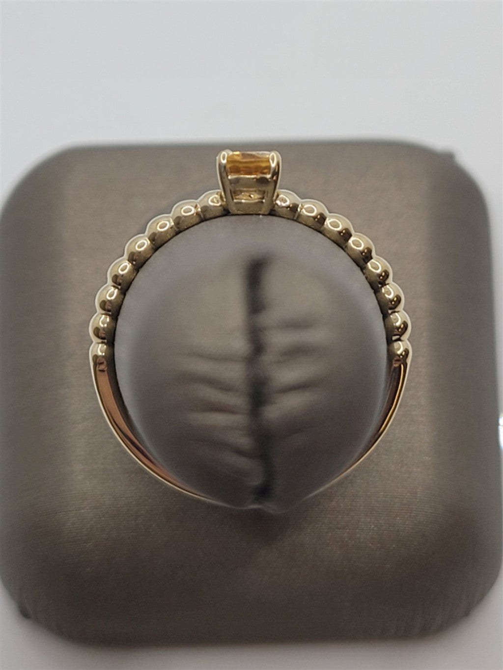 14K Yellow Gold Beaded Citrine Fashion Ring