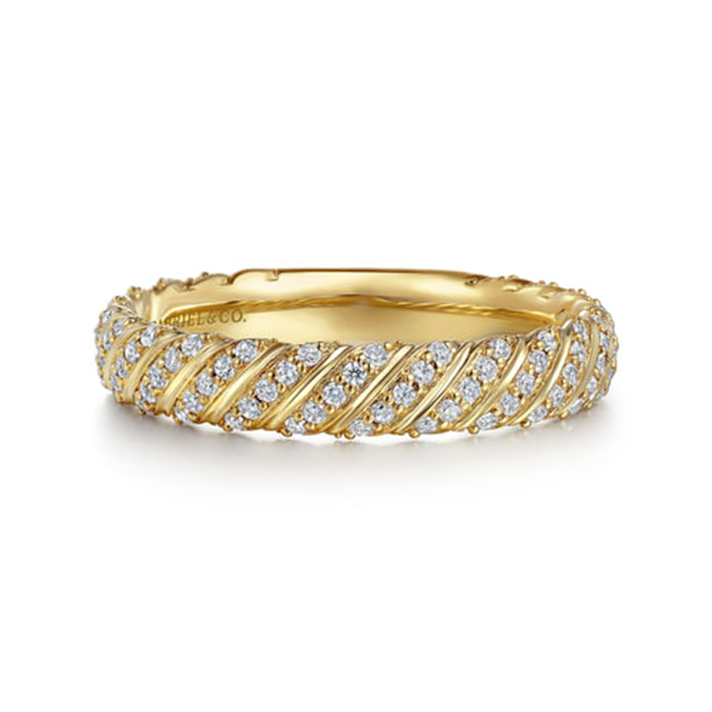 14K Yellow Gold Gabriel & Co Diamond Stackable Fashion Ring
