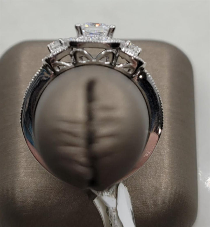 14K White Gold Halo Rego Diamond Mounting Ring