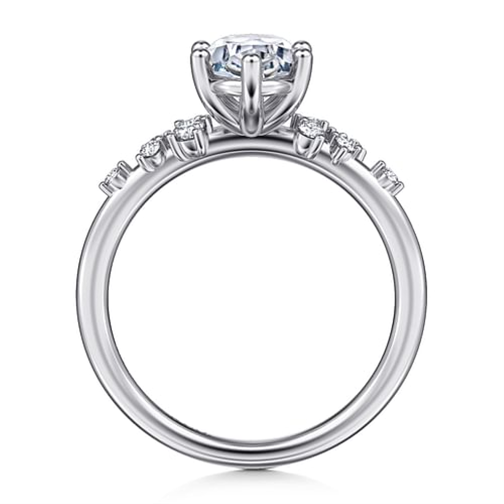 14K White Gold Gabriel & Co Diamond Engagement Ring