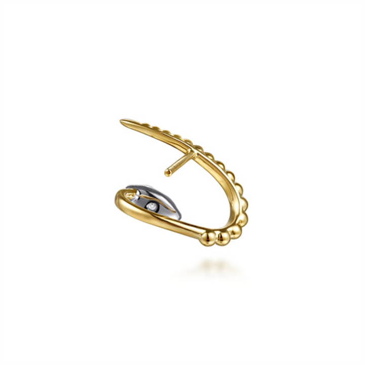 14K White & Yellow Gold Bujukan Diamond Stud Earrings